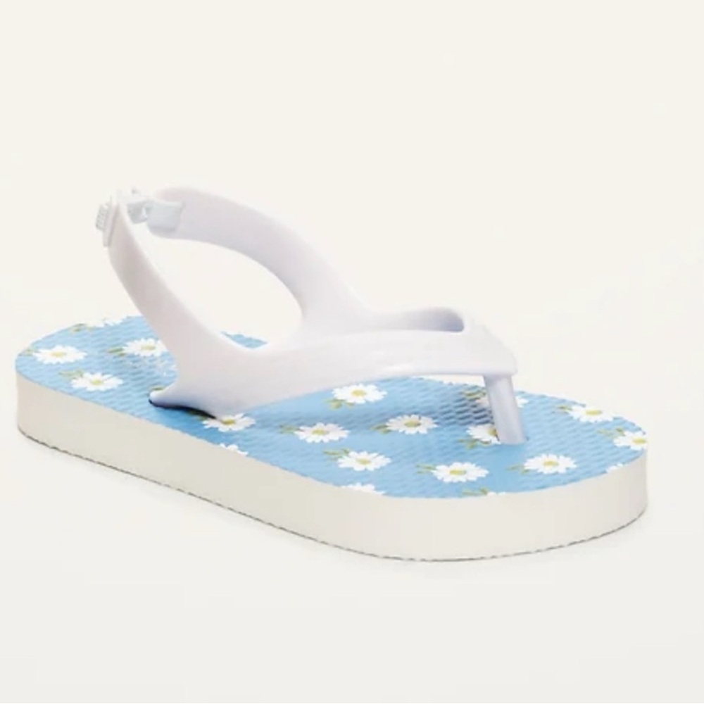 Old Navy Blue and White Floral Sandals